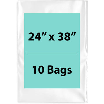 24X38 inches Clear Flat Poly Bags 4Mil Open Top (LDPE)